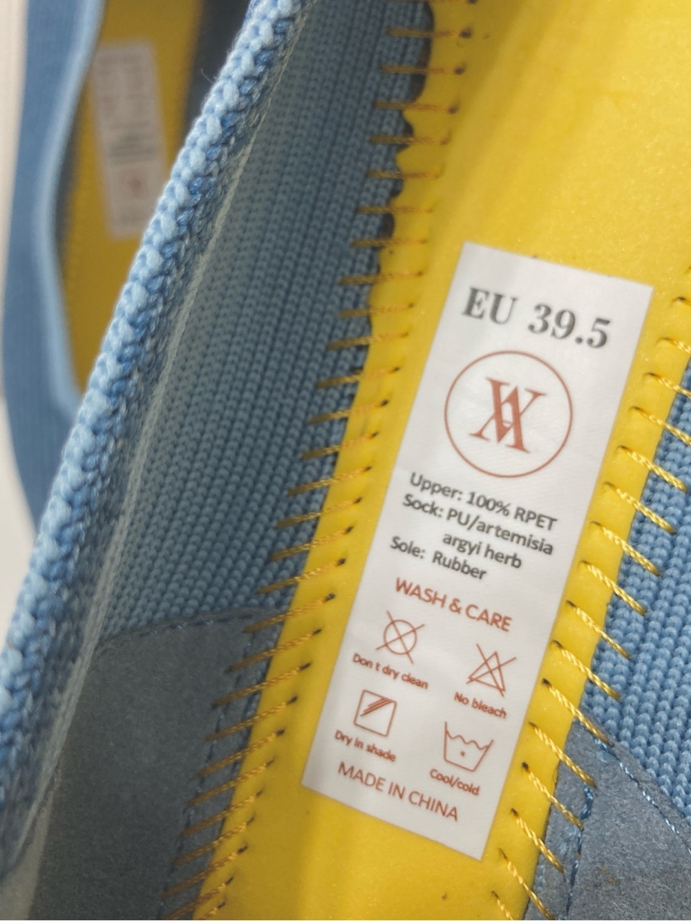 Vivaia Margot 2.0 Denim Blue Square Toe V Cut Washable Knit Flats 8.5 EU 39.5 - Picture 2 of 11